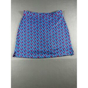 Peter Millar Women Skort M Blue Pink Butterfly Print UPF 50+ Active Golf Tennis